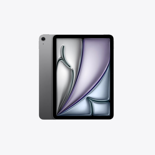 Tablet device with a stylized app icon on the screen against a white background